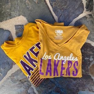 LA Lakers fan t-shirt pack! Includes 2 shirts / size Women’s XL and Men’s Large